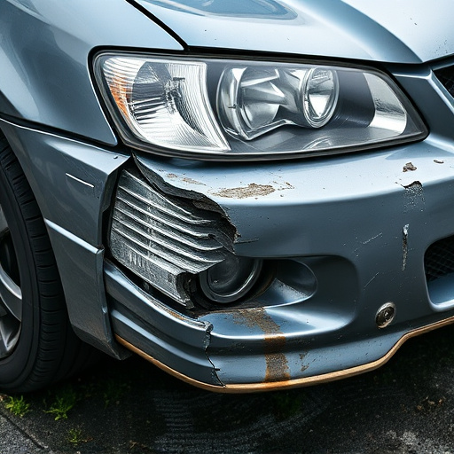 damaged car bumper