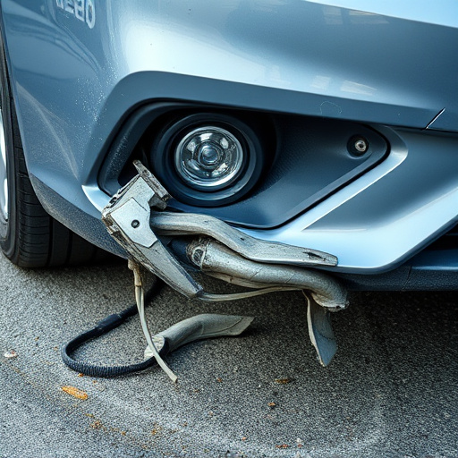 damaged car bumper