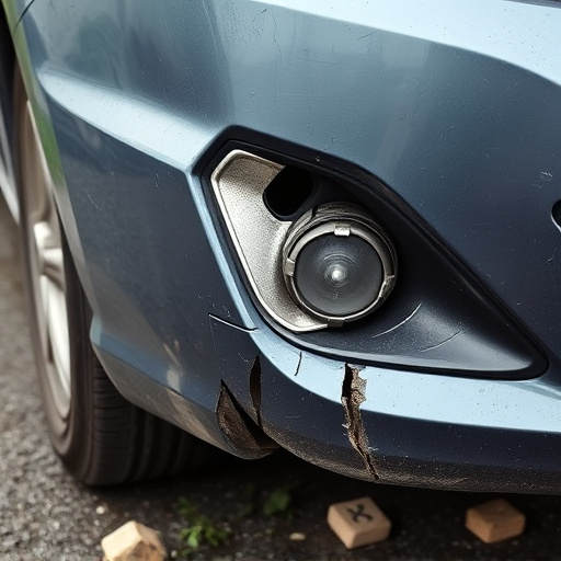damaged car bumper