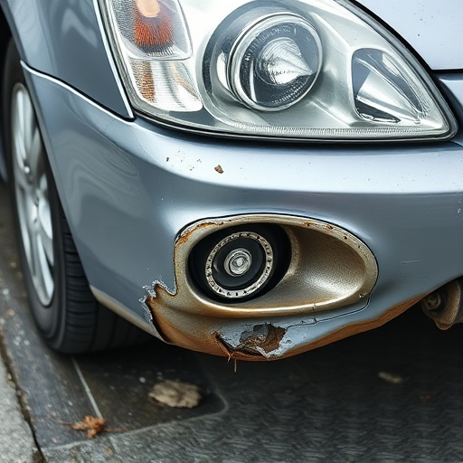 damaged car bumper