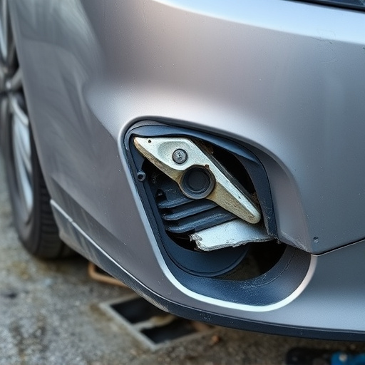 damaged car bumper