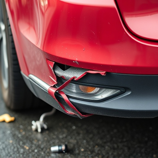 damaged car bumper