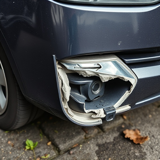 damaged car bumper