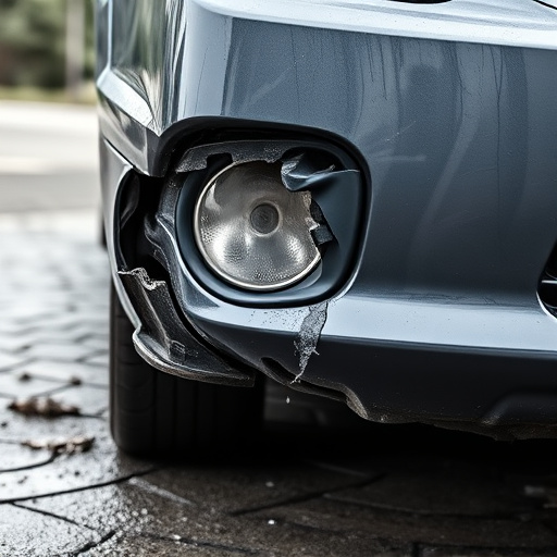 damaged car bumper