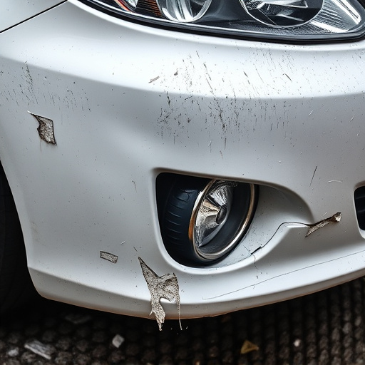 damaged car bumper
