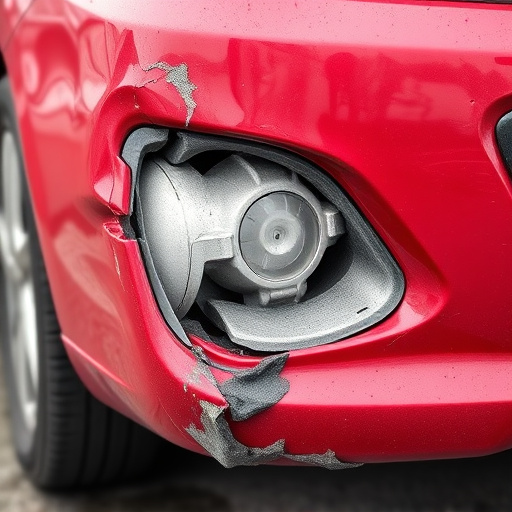 damaged car bumper