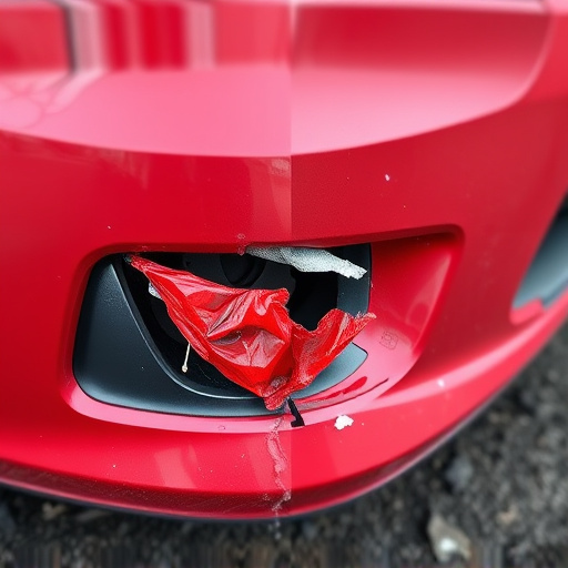damaged car bumper