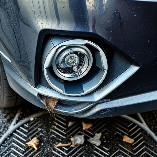 damaged car bumper