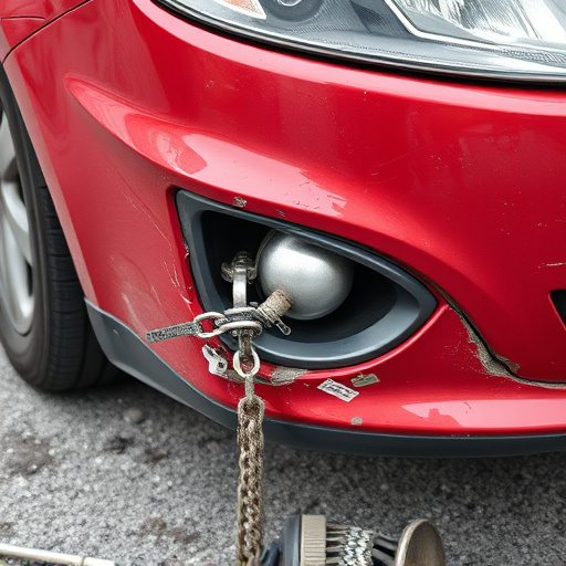 damaged car bumper