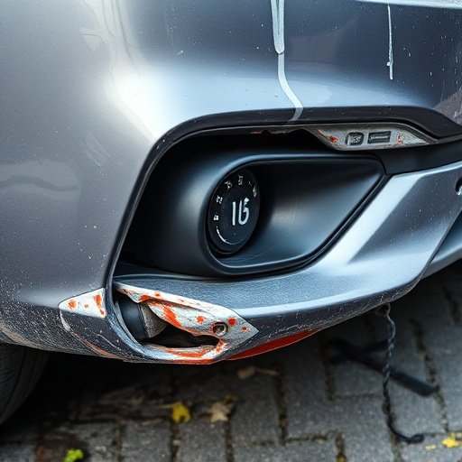 damaged car bumper
