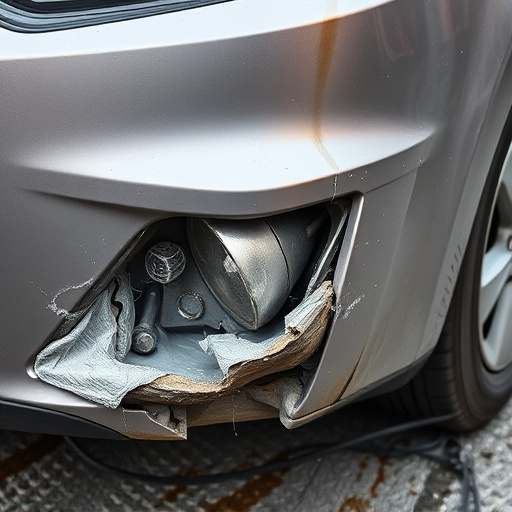 damaged car bumper