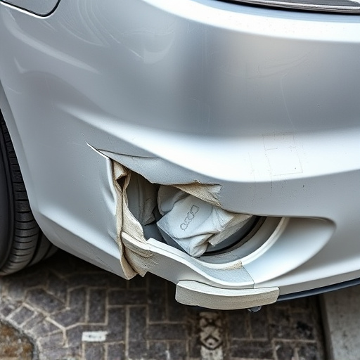 damaged car bumper