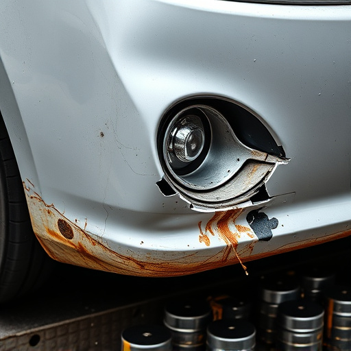 damaged car bumper