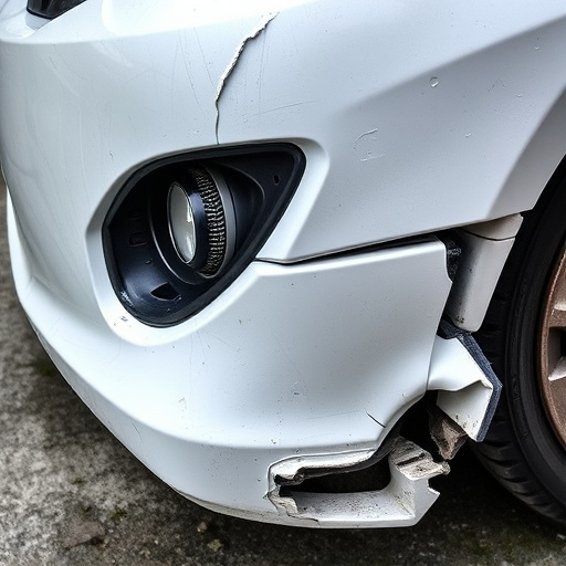 damaged car bumper