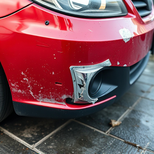 damaged car bumper