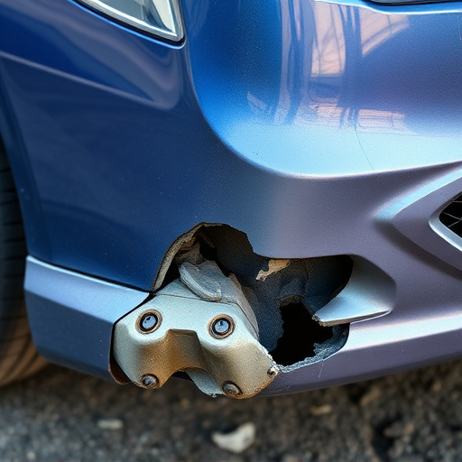 damaged car bumper