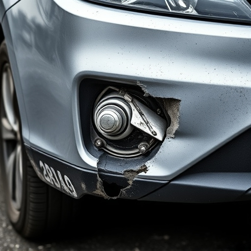 damaged car bumper