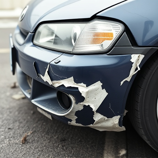 damaged car bumper