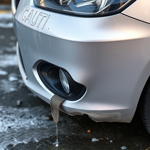 damaged car bumper