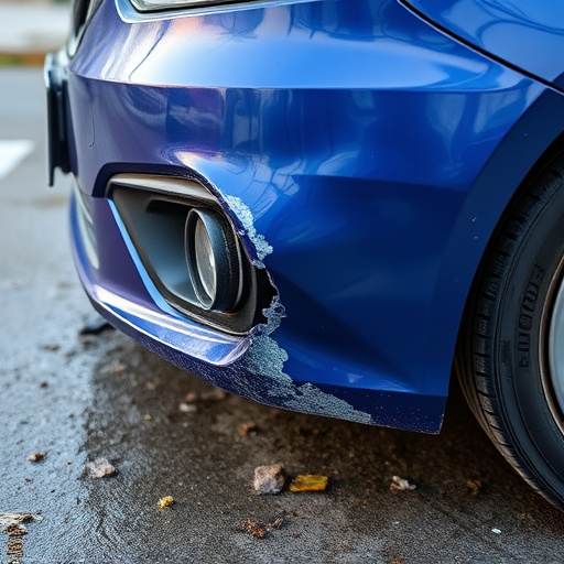 damaged car bumper