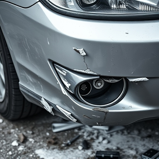 damaged car bumper
