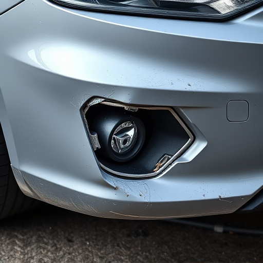 damaged car bumper