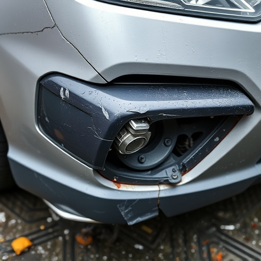 damaged car bumper