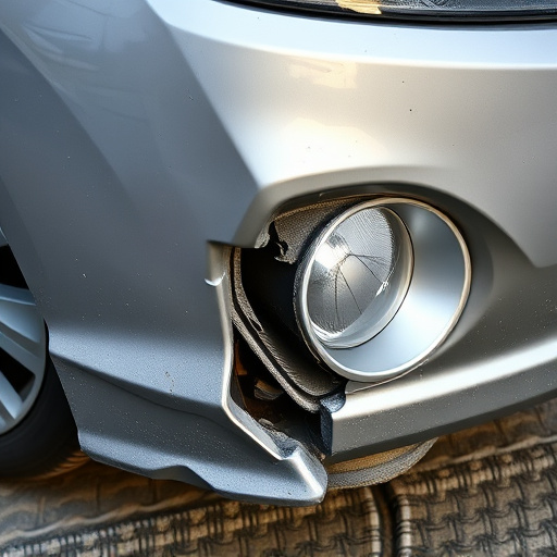 damaged car bumper