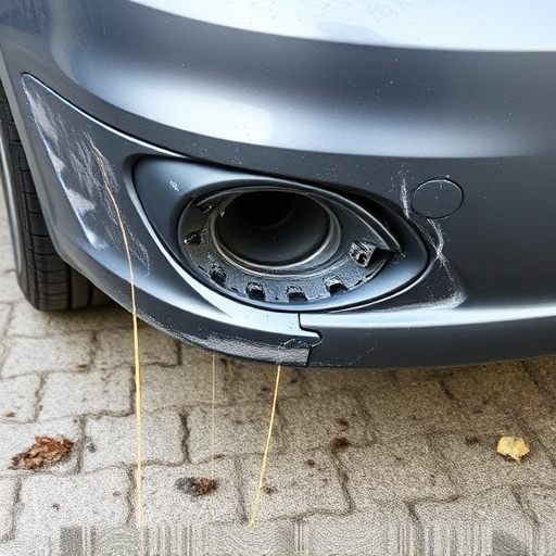damaged car bumper