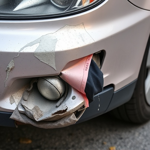 damaged car bumper