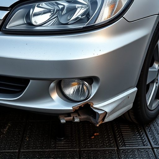 damaged car bumper