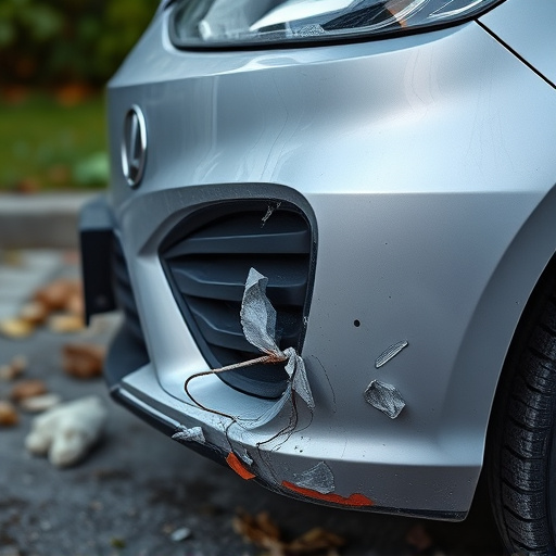 damaged car bumper