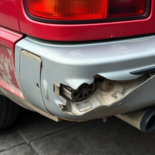 damaged car bumper
