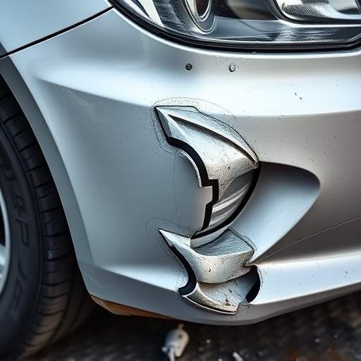 damaged car bumper