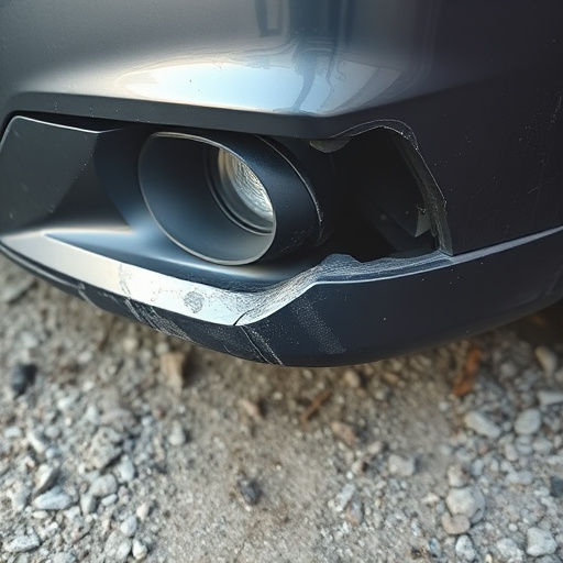 damaged car bumper