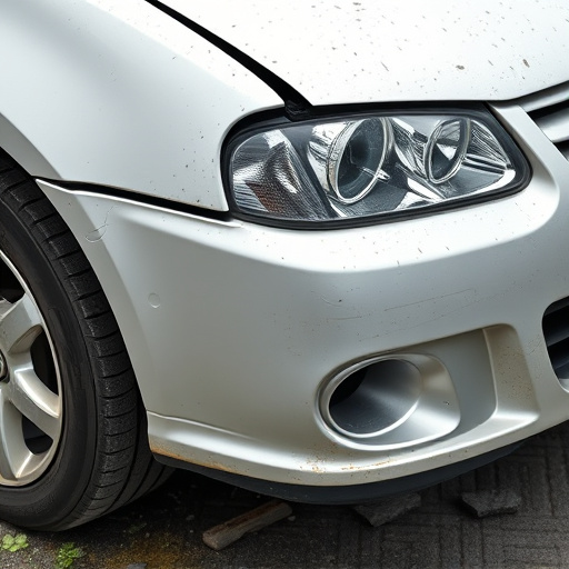 damaged car bumper