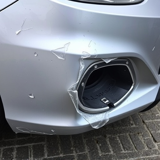 damaged car bumper