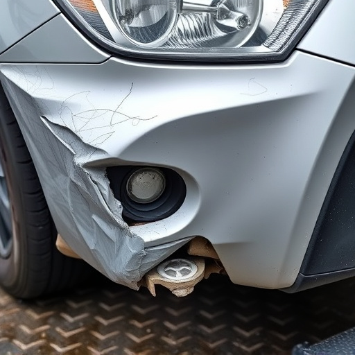 damaged car bumper