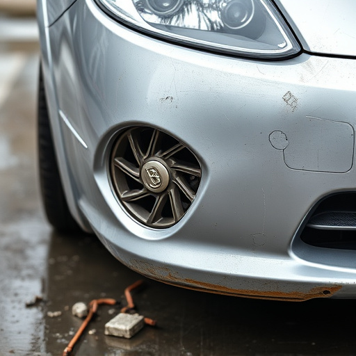 damaged car bumper