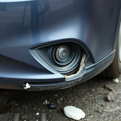 damaged car bumper