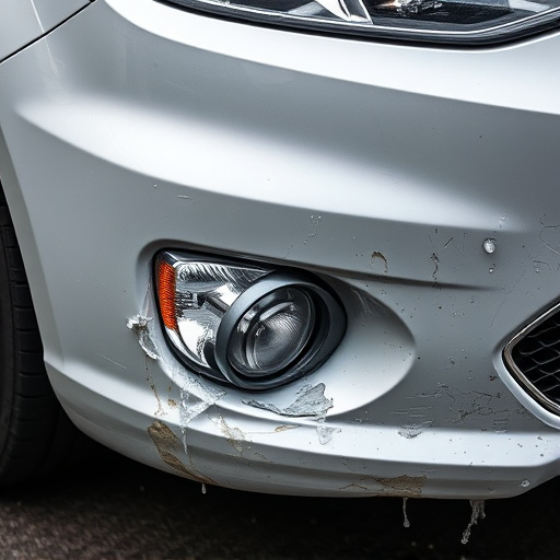 damaged car bumper