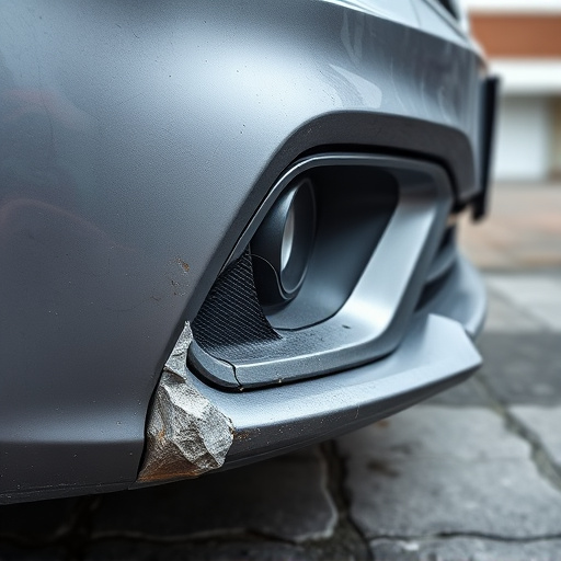 damaged car bumper