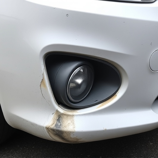 damaged car bumper