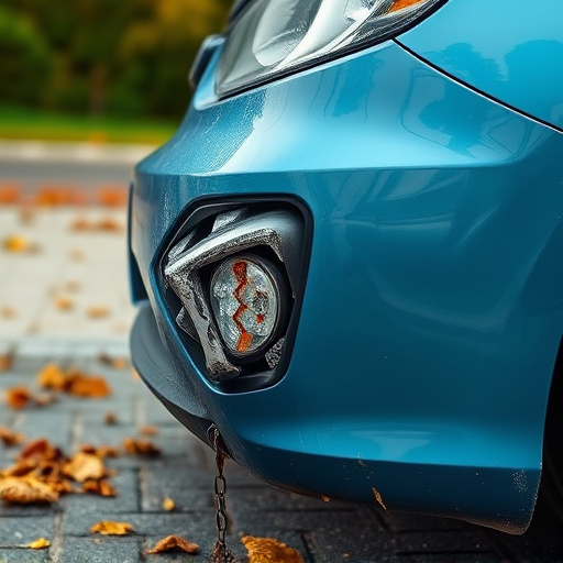 damaged car bumper