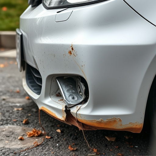damaged car bumper