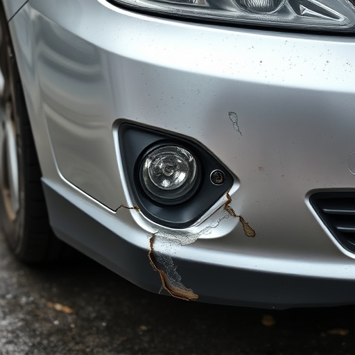 damaged car bumper