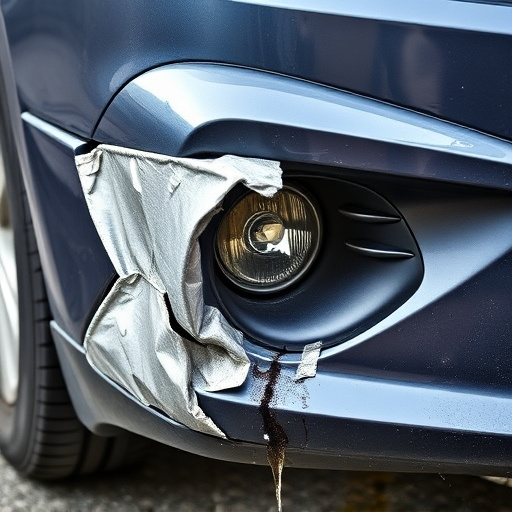 damaged car bumper