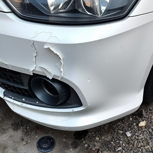 damaged car bumper