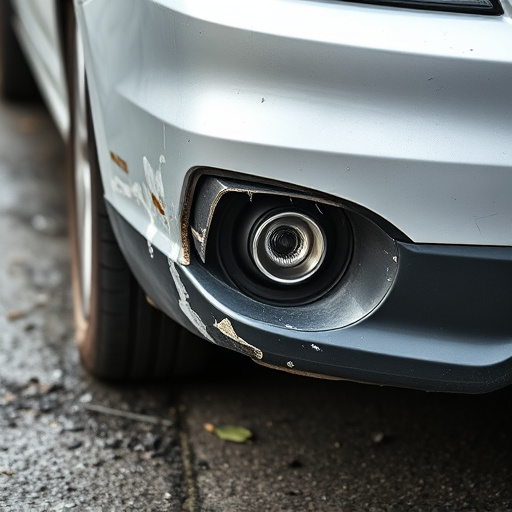 damaged car bumper