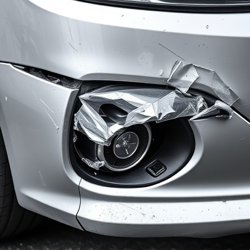 damaged car bumper